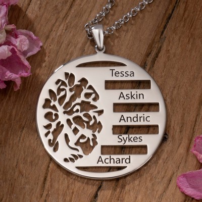 Arbre de vie personnalisé noms de famille collier cadeau de fête des mères pour grand-mère maman anniversaire anniversaire cadeau pour elle