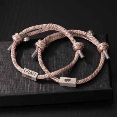 Ensemble personnalisé de 2 bracelets magnétiques assortis pour couple