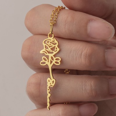 Collier Prénom Fleur de Naissance