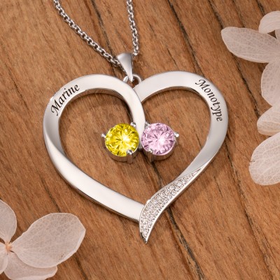 Collier personnalisé avec nom de cœur pour Couple, cadeaux pour âme sœur, cadeaux de saint-valentin, cadeaux d'anniversaire