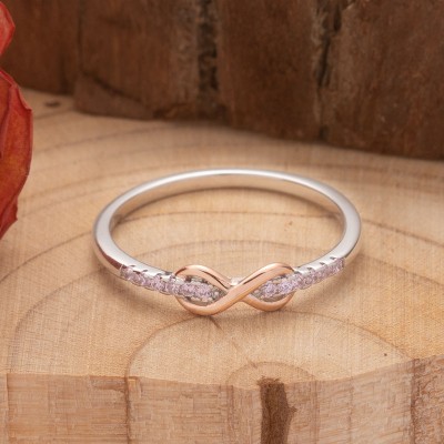 Grand-mère et petite-fille en argent sterling liées ensemble Love Forever Infinity Ring cadeau pour elle