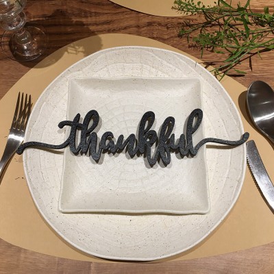 Lot de 6 marque-places en bois pour Thanksgiving d'automne pour décor de table