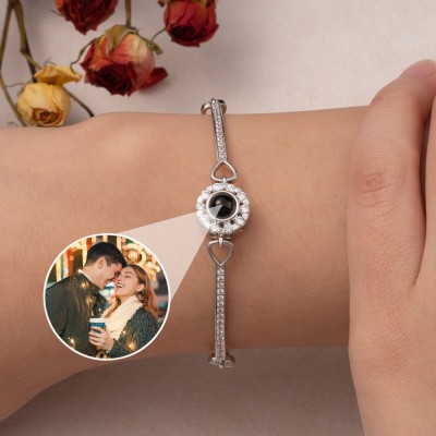 Cadeau personnalisé de mémoire de bracelet de projection de photo