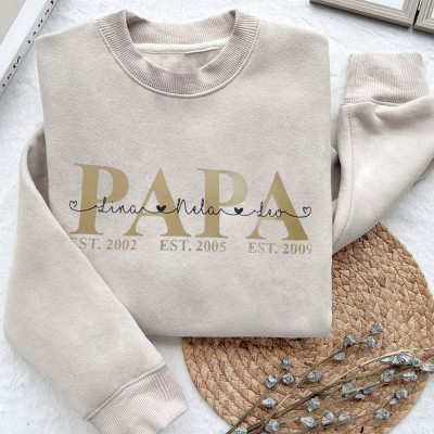 Sweat à capuche papa personnalisé avec nom des enfants, cadeau de fête des pères, cadeau pour nouveau papa