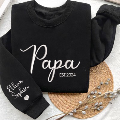 Sweat à capuche brodé papa personnalisé, cadeau personnalisé pour papa, idées cadeaux uniques pour la fête des pères