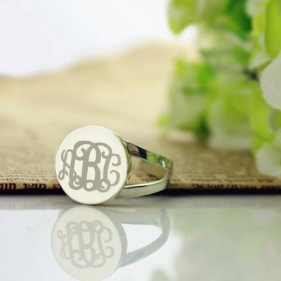 Bague monogramme personnalisée en argent sterling S925