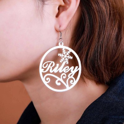 Boucles d'oreilles personnalisées avec nom de cercle