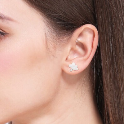 Boucles d'oreilles Dainty avec symbole météo en argent sterling