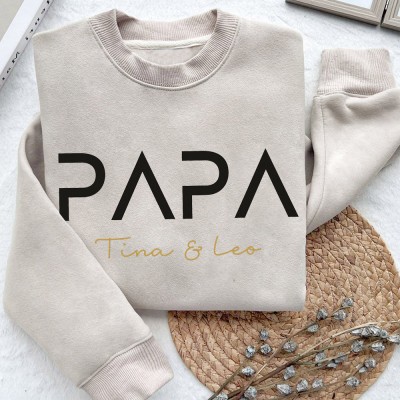 Chemise papa personnalisée avec nom d'enfant, cadeau de fête des pères pour nouveau papa