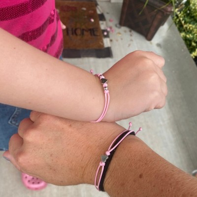 Premier jour de la maternelle maman et moi coeur rose bracelets assortis