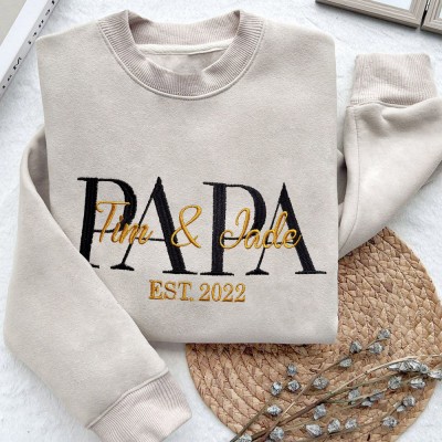 Chemise papa personnalisée avec nom d'enfant, cadeau de fête des pères pour nouveau papa