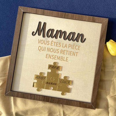 Maman personnalisée, vous êtes la pièce qui nous tient ensemble, panneau de puzzle, idées de cadeaux pour la fête des mères