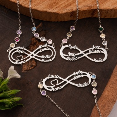 Collier personnalisé avec nom infini pour son cadeau de la Saint-Valentin pour les idées de cadeaux d'anniversaire de sa petite amie pour sa femme