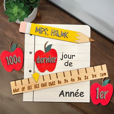 Accessoire photo interchangeable personnalisé premier/100e/dernier jour d'école Cadeaux de rentrée scolaire pour les enfants