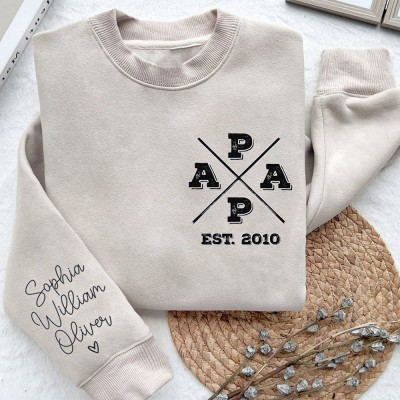 Sweat à capuche papa personnalisé avec nom des enfants, cadeau de fête des pères, cadeau pour nouveau papa