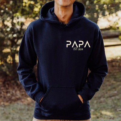 Sweat à capuche papa personnalisé avec nom des enfants, cadeau de fête des pères, cadeau pour nouveau papa