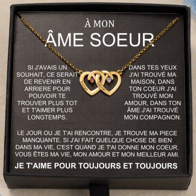 Collier personnalisé avec pierre de naissance en forme de cœur pour couple, cadeau d'anniversaire pour femme, idées cadeaux pour petite amie