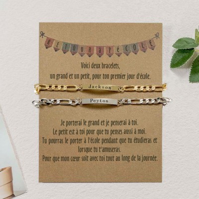 Retour à l'école personnalisé 2 bracelets à breloques Infinity pour étudiant