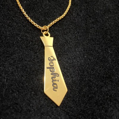 Cadeau de fête des pères Collier personnalisé avec pendentif en forme de cravate pour papa et grand-père