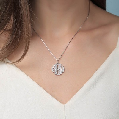 Collier Prénom Monogram Zircon Personnalisé