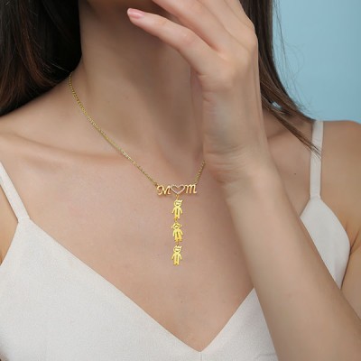 Collier personnalisé en forme de coeur de maman avec 1 à 10 pendentifs pour enfants, cadeau pour maman