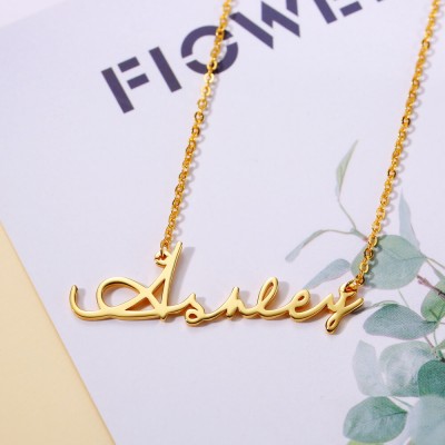 Collier Prénom Classique Personnalisé en Or 18K pour Elle