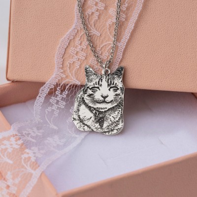 Collier personnalisé gravé avec photo d'animal de compagnie