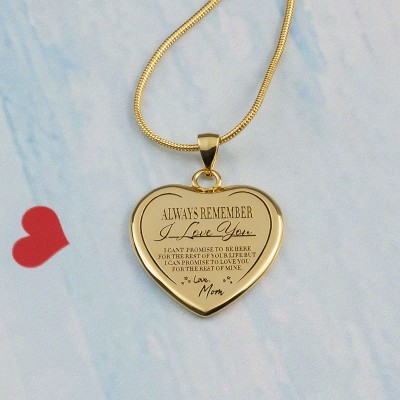 Collier coeur Always Remember (Love Mom)