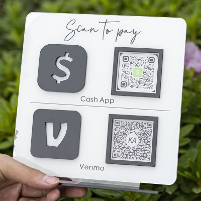 Signe de code QR de paiement personnalisé 2 affaires avec logo