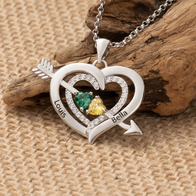 Collier personnalisé pour mon incroyable femme flèche de cupidon cœur pierre de naissance idées cadeaux d'anniversaire de mariage pour femme