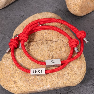 Ensemble personnalisé de 2 bracelets magnétiques assortis pour couple