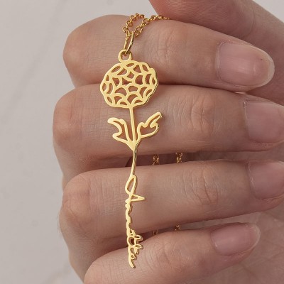 Collier Prénom Fleur de Naissance