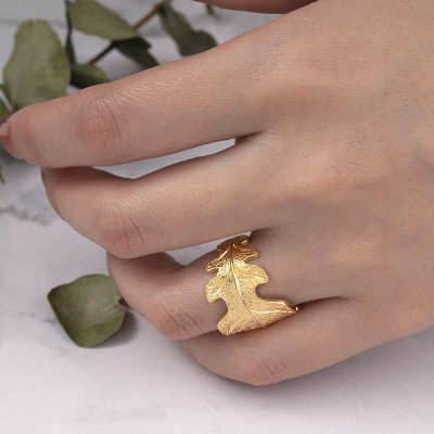 Bague feuille de chêne pour elle