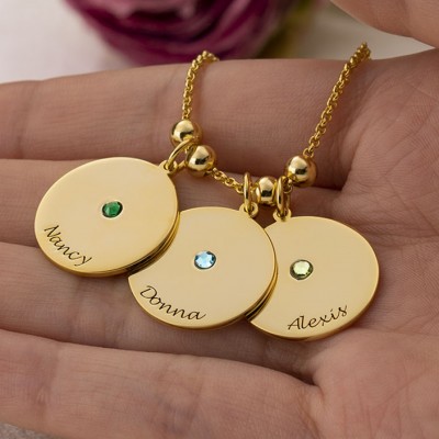 Collier à breloques à graver personnalisé 1-10 disques cadeau significatif pour les femmes cadeau de famille pour maman grand-mère épouse