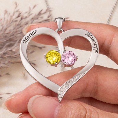 Collier personnalisé avec nom de cœur pour Couple, cadeaux pour âme sœur, cadeaux de saint-valentin, cadeaux d'anniversaire