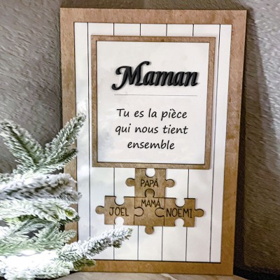 Maman personnalisée tu es la pièce qui nous tient ensemble 1-15 pièces de puzzle nom signe cadeau de fête des mères