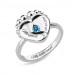 Birthstone Ring For New Mom With Engraved Baby Name | Birth Date