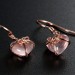 Sparkling Pink Heart-Shaped Gemstone Bowknot Earrings