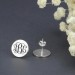 Engraved Disc Monogram Stud Earrings In Sterling Silver