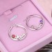 Personalized Name Birthstone Hoop Earrings in Silver