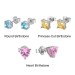 Personalized Birthstone Stud Earrings Sterling Silver