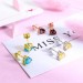 Personalized Week Birthstone Stud Earrings in Silver Pack of 7