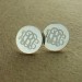 Engraved Disc Monogram Stud Earrings Sterling Silver