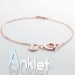 Personalized Double Hearts Anklet